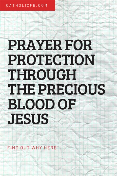 Prayer For Protection Through The Precious Blood Of Jesus Artofit