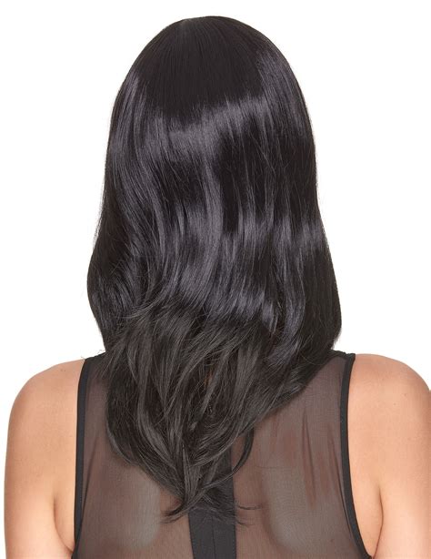 Perruque Luxe Noire Mi Longue Femme G Deguise Toi Achat De