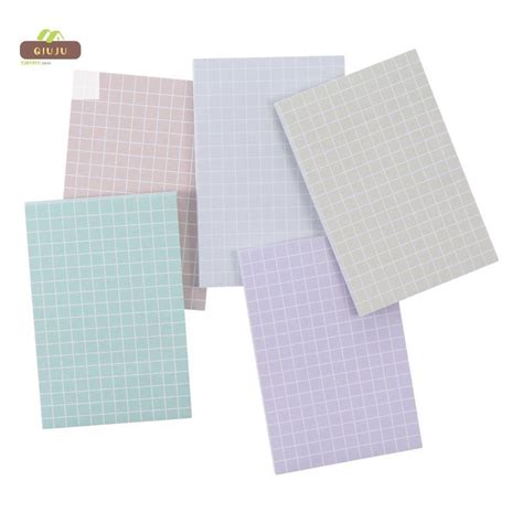 QIUJUU Adhesive Memo Pad 5 Colors Paper Cute Graph Paper 5 Packs 60