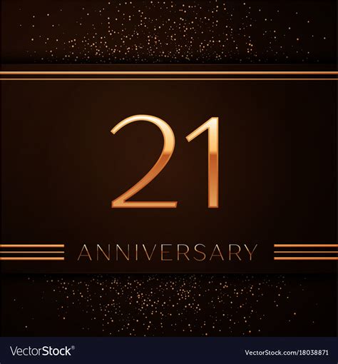 Twenty One Years Anniversary Celebration Logotype Vector Image