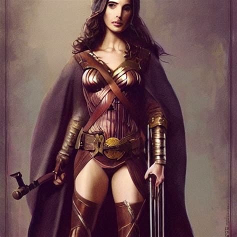 Krea Ai Highly Detailed Steampunk Gal Gadot Standing Cape