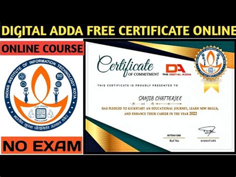 Digital Adda Free Certificate Online Free Govt Pledge Certificate