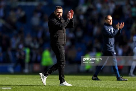 Head Coach Roberto De Zerbi Of Brighton And Hove Albion After His Sides