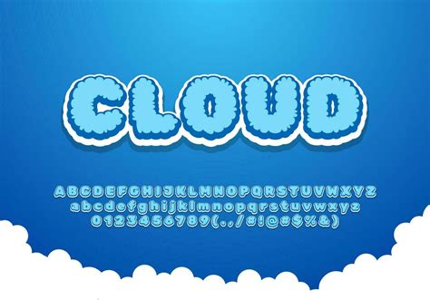 Cloud Color Font 36009575 Vector Art at Vecteezy