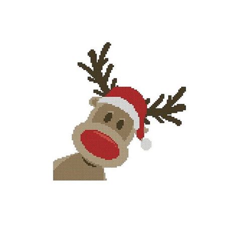 Cross Stitch Pattern Crochet Graph Pattern Pdf Christmas Rudolph