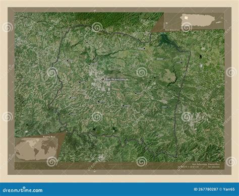 San Sebastian, Puerto Rico. High-res Satellite. Labelled Points of ...