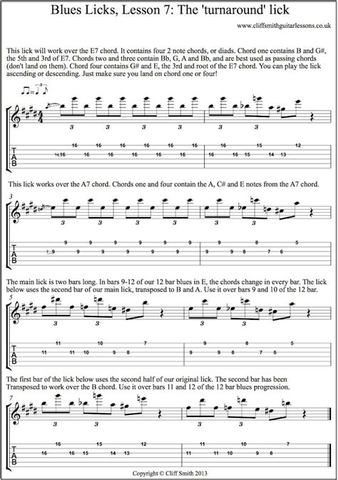 Blues Licks Lesson 7 Cliff Smith Guitar Lessons