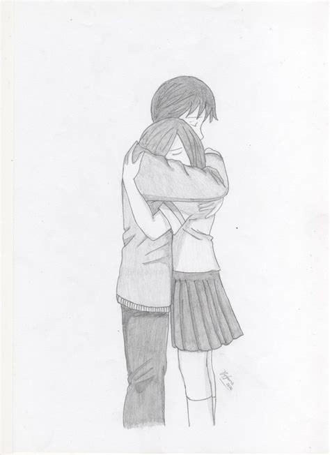 Anime Hug Drawing at PaintingValley.com | Explore collection of Anime Hug Drawing