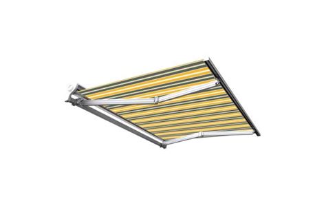 Store Banne Manuel Demi Coffre Pour Terrasse Gris Jaune 2 5 X 2 M