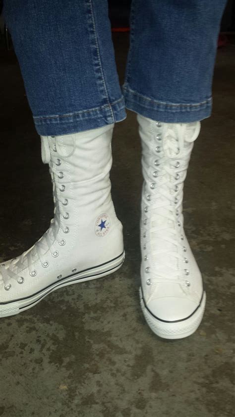 Pin On My Collection Of Knee High Converse Mostly White Knee High Converse