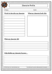 Character Profile Worksheet for 4th - 5th Grade | Lesson Planet