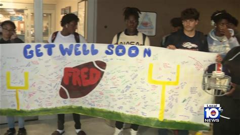 Teammates Visit Badly Injured Homestead High School Football Player In