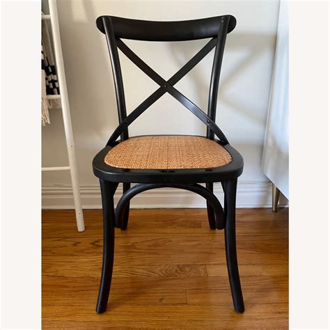 Poly Bark Black Cross Back Dining Chairs Aptdeco