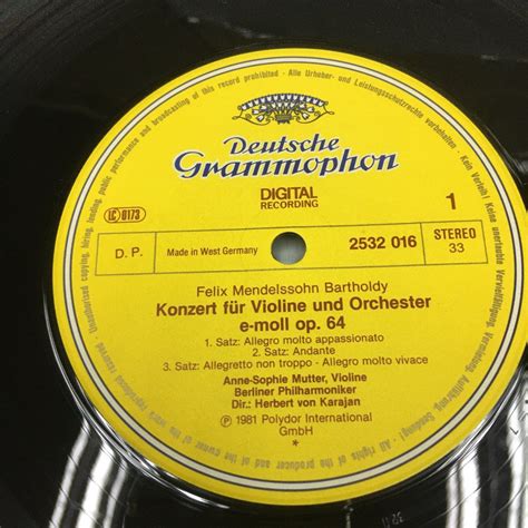 Lp Classical Karajan Anne Sophie Mutter Mendelssohn Violin