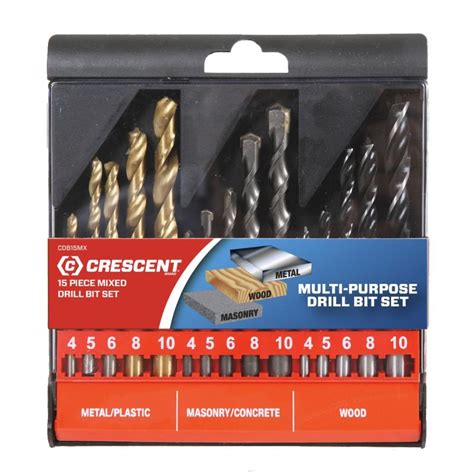 Crescent 15 Piece Mixed Multi Purpose Drill Bit Set CDB15MX