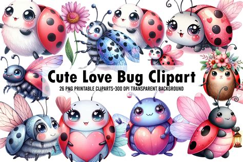 Cute Love Bug Clipart Graphic by WatercolorArt · Creative Fabrica