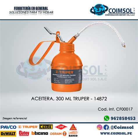 Aceitera De Ml Oz Con Aplicador Flexible Truper