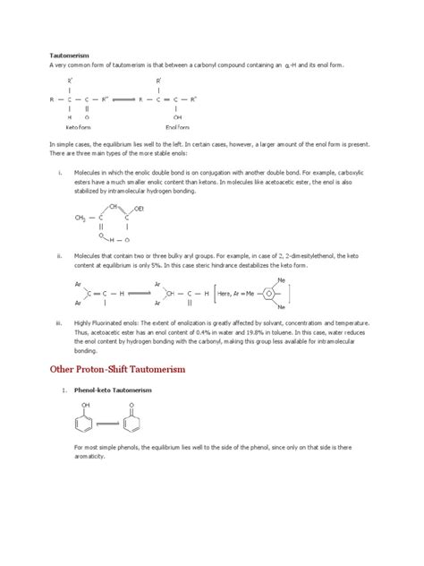 Tautomerism | PDF | Ketone | Molecules