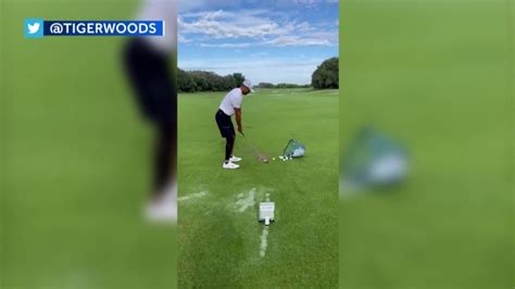 Tiger Woods Seen Playing Golf For First Time Since Car Accident