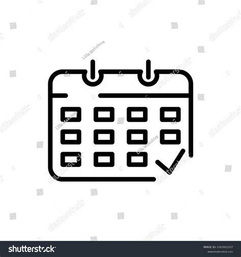 Calendar Icon Black Vector Illustration Isolated Stock Vector (Royalty ...