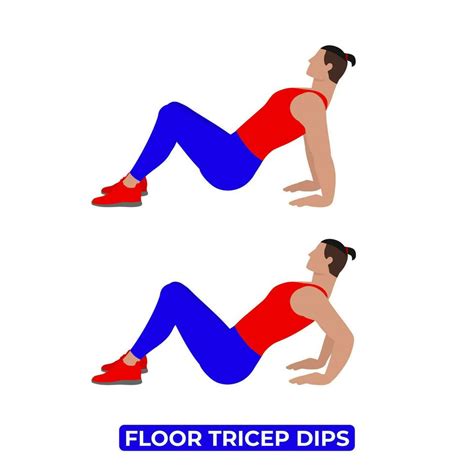 Vector Man Doing Floor Tricep Dips Bodyweight Fitness Arms Tricep