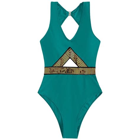 Loasebue Women'S Sexy Swimsuit Hollowed Out Gold Swimsuit Slim Bikini ...