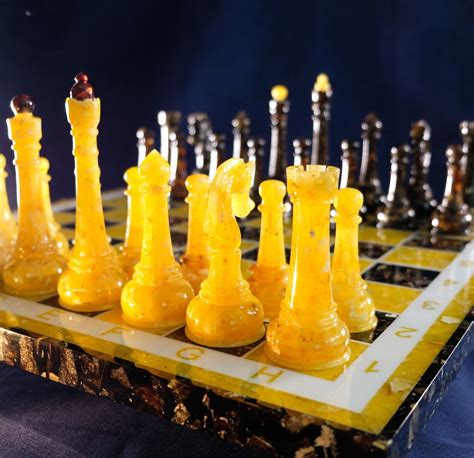 Amber Chess Set Luxury Amber Chessboard Amber Chess Figuresboard Game