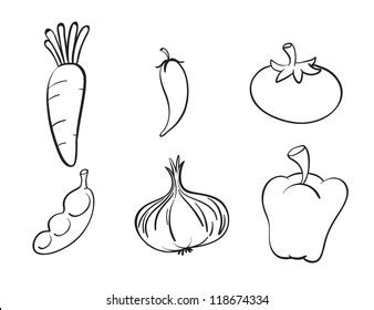 9,603 Vegetables Black And White Clip Art Images, Stock Photos, 3D objects, & Vectors | Shutterstock