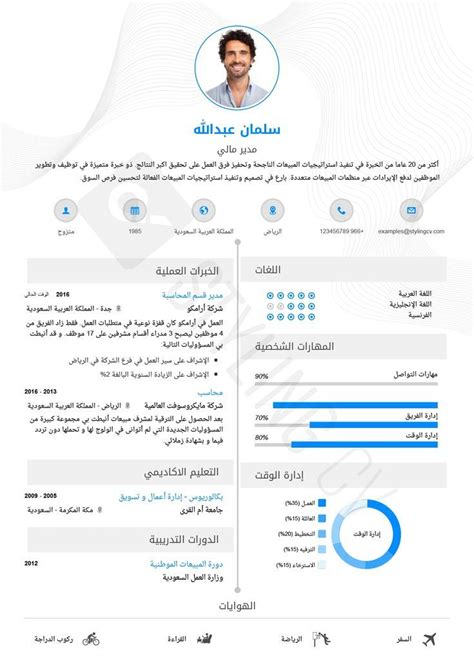 نموذج سيرة ذاتية انفوجرافيك Resume template professional Resume