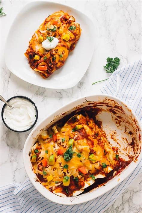 Sweet Potato And Black Bean Enchiladas Jessica In The Kitchen