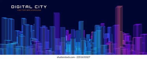 Smart Digital City Concept Urban Architecture Stock Vector (Royalty ...