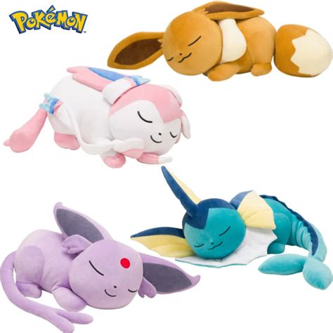 45cm Pokemon Original Eeveelution Eevee Big Sleep Sylveon Plush Toy