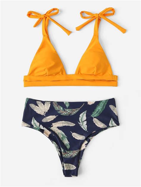 Mix And Match Random Pattern Bikini Set SheIn Sheinside Bikinis