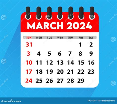 March 2024 Calendar Page Of Annual Monthly Calendar March 2024