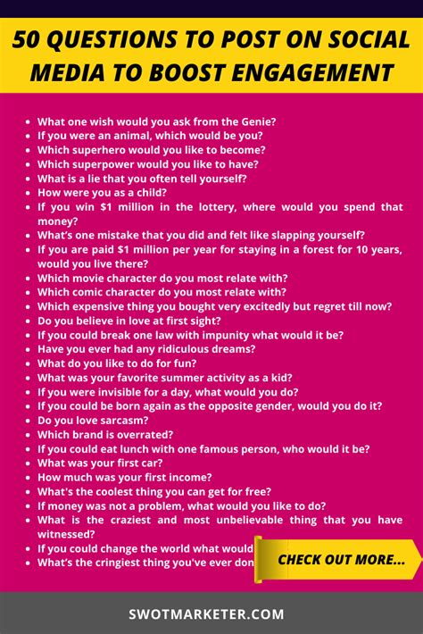 50 Interesting Questions To Post On Social Media Social Media Challenges Social Media