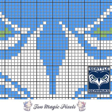 Seattle Seahawks New Logo Crochet Blanket Pattern C2c Cross Stitch Graph Pdf Cross Stitch