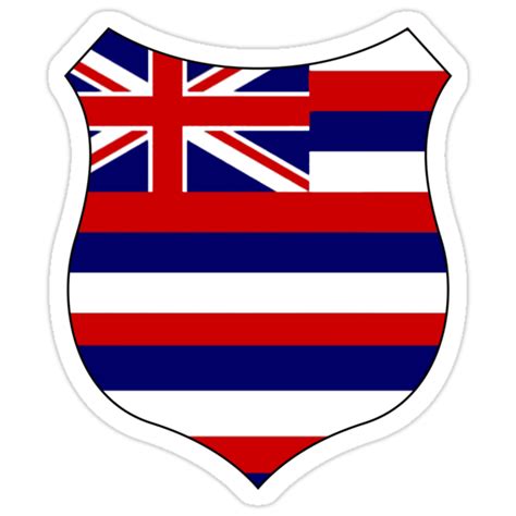 Hawaii Flag Shield Stickers By Artisticattitud Redbubble