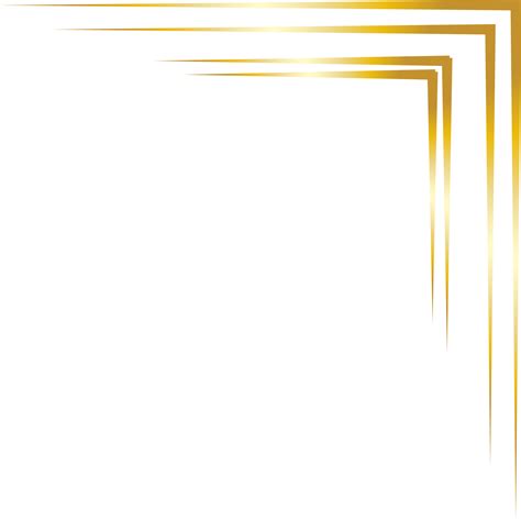 Gold Line Corner Border Frame Decoration Png