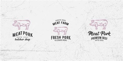 Vector De Plantilla De Diseño De Logotipo De Carne De Cerdo Premium