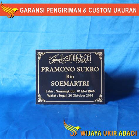 Jual Nama Batu Nisan Maesan Nissan Makam Granit Ukiran Hitam Kijing