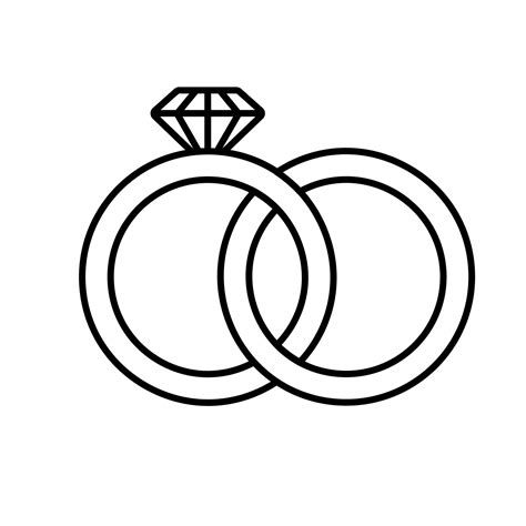 Wedding Rings Linear Icon Thin Line Illustration Wedding Ring With