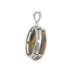 Pendentif Lady M Oeil De Tigre Sur Argent Minerals Sore