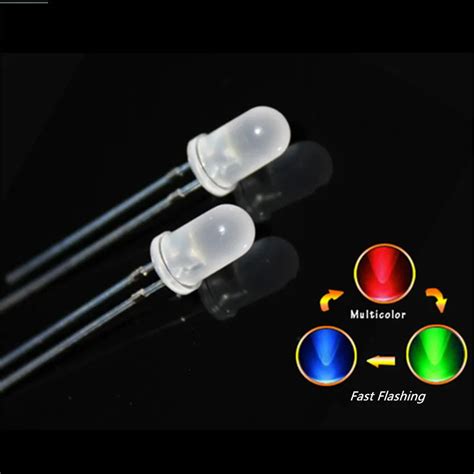 Pcs Mm Rgb Fast Slow Flashing Led Diode Color Changing Blinking