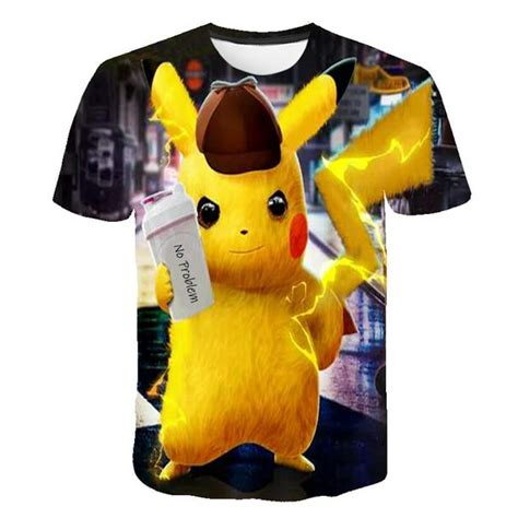 Camiseta Con Estampado 3d De Pokémon Para Niño Y Niña Ropa Informal De Pikachu De Dibujos