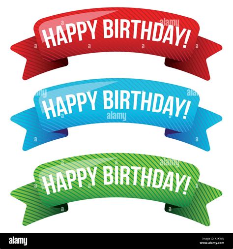 Happy Birthday vector ribbon Stock Vector Image & Art - Alamy