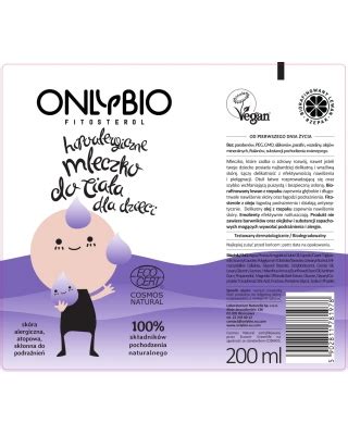 Hipoalergiczne mleczko do ciała dla dzieci 200 ml OnlyBio