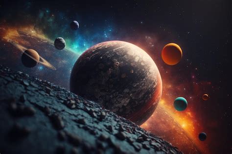 Premium AI Image | Planets in the universe with space and stars