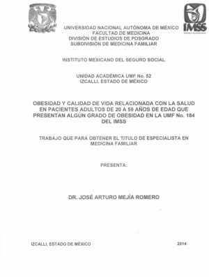 Obesidad Y Calidad De Vida Relacionada Con La Salud En Pacientes