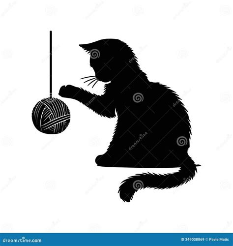 cat   ball  yarn stock illustration illustration  background