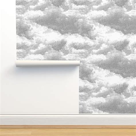 Clouds gray storm grey clouds Wallpaper | Spoonflower | Cloud wallpaper ...